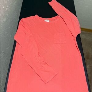Cat & Jack Coral Long Sleeve Pocket T-Shirt Girls XXL